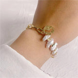 Vintage Pearl Bracelets for Women Charm Chain Boho Jewelry