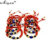 12 Pcs Baby Size 6MM Glass & 8MM Resin Eyes Bracelets - Exorcism Protection