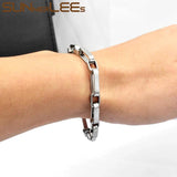 6mm Stainless Steel Bracelet Geometric Box Link Chain Silver Plated SC199
