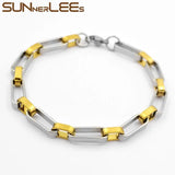 6mm Stainless Steel Bracelet Geometric Box Link Chain Silver Plated SC199