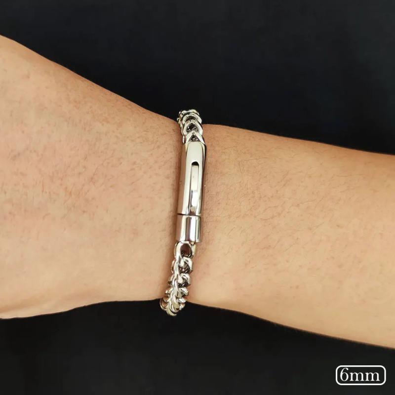 Franco Chain Stainless Bracelet Plated Mens Steel Hip Hop