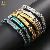 Franco Chain Stainless Bracelet Plated Mens Steel Hip Hop