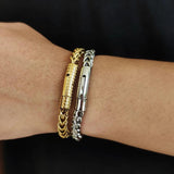 Franco Chain Stainless Bracelet Plated Mens Steel Hip Hop