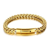 Franco Chain Stainless Bracelet Plated Mens Steel Hip Hop