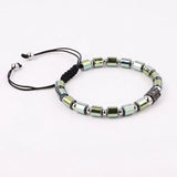 Colorful Hematite Beads CZ Pave Charm Cord Bracelet