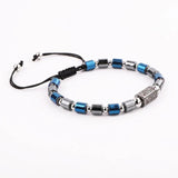 Colorful Hematite Beads CZ Pave Charm Cord Bracelet