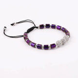 Colorful Hematite Beads CZ Pave Charm Cord Bracelet