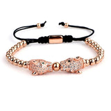 Leopard Charm Beads Bracelet Men Women
