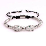 Leopard Charm Beads Bracelet Men Women