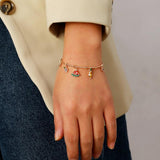 Colorful Evil Eye Fruit Charm Bracelets for Women Girls