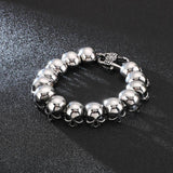 Punk Metal Heavy Skull Charm Bracelet Men Stainless Steel Gift