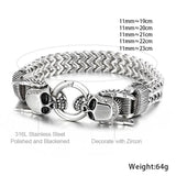 316L Stainless Steel Demon Skull Bracelet Men