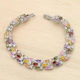 Red Semi-precious Silver Bracelet for Women Gift