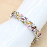 Red Semi-precious Silver Bracelet for Women Gift