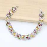 Red Semi-precious Silver Bracelet for Women Gift