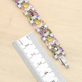 Red Semi-precious Silver Bracelet for Women Gift