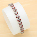 Red Semi-precious Silver Bracelet for Women Gift