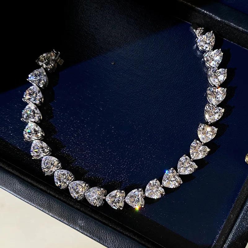 Heart Zircon Bracelet Charm High Grade Jewelry Women Wedding Party