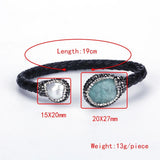 Pearl and Turquoise Stone Charm Leather Wrap Bracelet