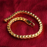 18K Square Box Chain Bracelet 20CM