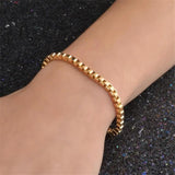 18K Square Box Chain Bracelet 20CM