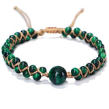 Green Tiger Eye Bracelet Natural Stone Men Women Strand Jewelry