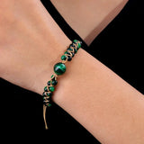 Green Tiger Eye Bracelet Natural Stone Men Women Strand Jewelry