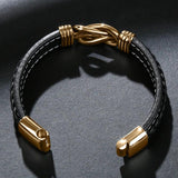 Men Leather Bracelets Punk Charm Cuff Bangles for Women