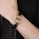 Men Leather Bracelets Punk Charm Cuff Bangles for Women