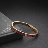 Plated Cuff Sporty Bangles Enamel Women Party