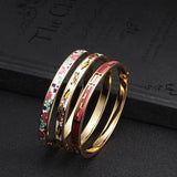 Plated Cuff Sporty Bangles Enamel Women Party