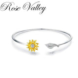 Rose Valley Sunflower Bracelet for Women Hand Bangles Jewelry Gift