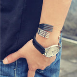 Rose Stainless Steel Fork Cuff Bracelets Bangles Titanium