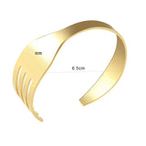 Rose Stainless Steel Fork Cuff Bracelets Bangles Titanium