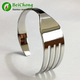 Rose Stainless Steel Fork Cuff Bracelets Bangles Titanium