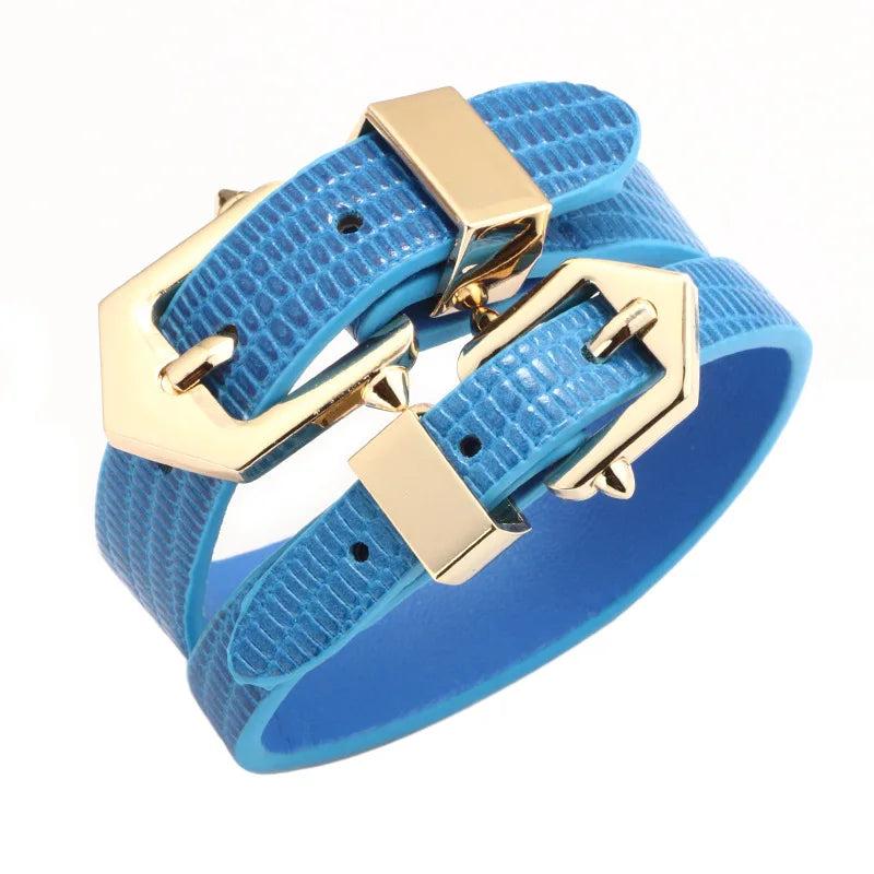 Geometric Leather Bracelet 5 Leather Bangle Punk Casual Bracelet