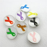 20pcs/lot Breast Cancer Ribbon Snap Buttons Mix 18mm Snap Jewelry Pendants