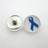 20pcs/lot Breast Cancer Ribbon Snap Buttons Mix 18mm Snap Jewelry Pendants
