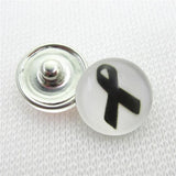 20pcs/lot Breast Cancer Ribbon Snap Buttons Mix 18mm Snap Jewelry Pendants