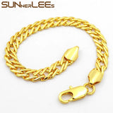 Braided Link Chain Rose Bracelet 7mm for Men Women