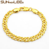 Braided Link Chain Rose Bracelet 7mm for Men Women