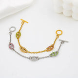 Hip Hop Pig Nose Zircon Bracelet Women Girl Stainless Steel Kpop Fine Gift