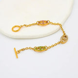 Hip Hop Pig Nose Zircon Bracelet Women Girl Stainless Steel Kpop Fine Gift