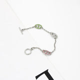 Hip Hop Pig Nose Zircon Bracelet Women Girl Stainless Steel Kpop Fine Gift