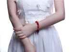 Red Coral Stone Bracelet Casual Beaded Stretchy Boho Jewelry