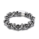 Skull Bone Link Chain Bracelet Stainless Steel Cast Jewelry