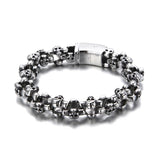 Skull Bone Link Chain Bracelet Stainless Steel Cast Jewelry