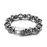 Skull Bone Link Chain Bracelet Stainless Steel Cast Jewelry