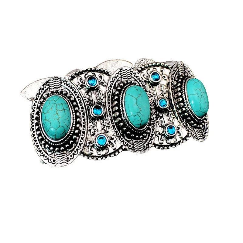 Bohemian Stretch Bracelet Retro Pattern Stone Bangles Women Jewelry