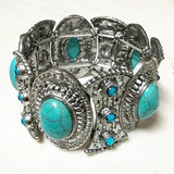 Bohemian Stretch Bracelet Retro Pattern Stone Bangles Women Jewelry